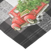 Kersttafelrunner Red XMAS-vrachtwagen geplakt Korte Tafelloper (Hoek)