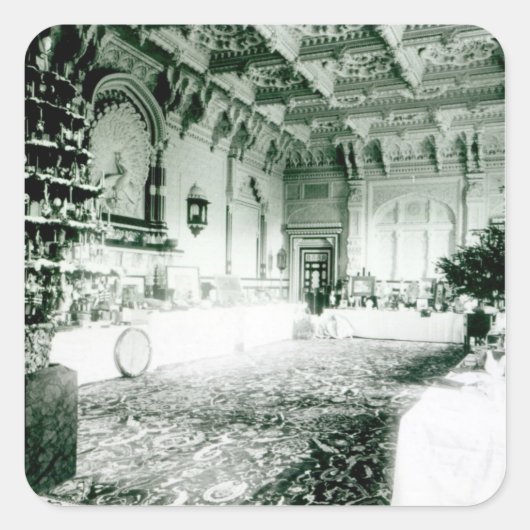 Kersttafels in de Durbar Room Vierkante Sticker (Voorkant)