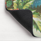 kersttafereel hulst sneeuw winter kunstwerk muismat (Hoek)