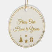 Kersttag in Festive Gold Keramisch Ornament (Links)