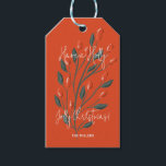 Kersttak Jolly Christmas Cadeaulabel<br><div class="desc">Kersttak met rode bessen,  Holly Joly Christmas uitstekend  ontwerp.</div>