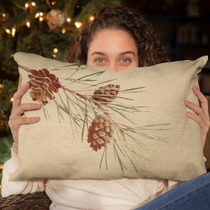 Kersttak met dennenappel vintage kerst kussen