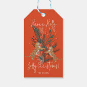 Kersttak & Tijgers Holly Jolly Kerstmis Cadeaulabel (Achterkant)