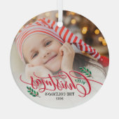 Kersttakken Aangepaste Foto Kerst Ornament (Achterkant)