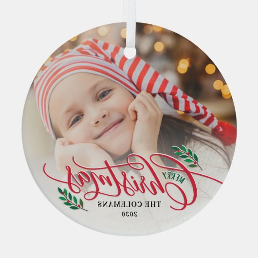 Kersttakken Aangepaste Foto Kerst Ornament (Achterkant)