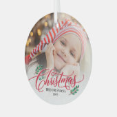 Kersttakken Aangepaste Foto Kerst Ornament (Voorkant links)