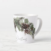 Kersttakken dennenappels latte mok (Rechterhoek)