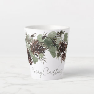 Kersttakken dennenappels latte mok