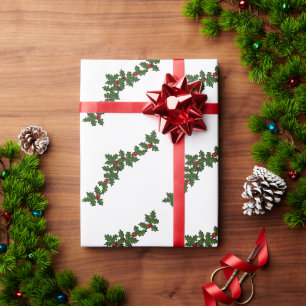 Kersttakken van hulst rood groen wit cadeaupapier