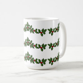 Kersttakken van hulst rood groen wit koffiemok