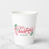 Kersttakken Vrolijk Kerstfeest Papieren Beker (Voorkant)
