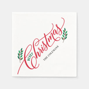 Kersttakken Vrolijk kerstfeest servetten