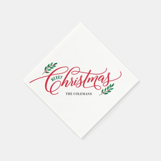 Kersttakken Vrolijk kerstfeest servetten (Hoek)