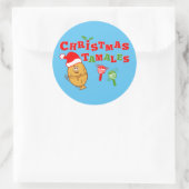 KerstTamales Ronde Sticker (Tas)