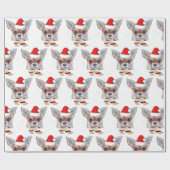 kersttan Chihuahua Santa Hat Cadeaupapier (Vlak)