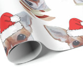 kersttan Chihuahua Santa Hat Cadeaupapier (Rol Hoek)