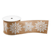 kersttan Faux Burlap met Snowflakes Satijnen Lint (Spoel)