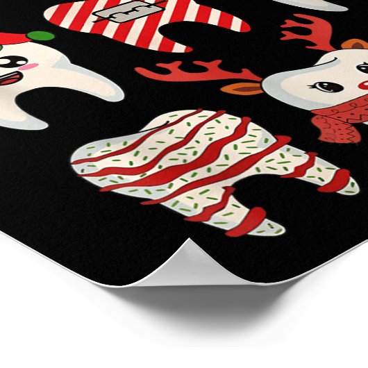 Kersttanden Tandarts Kerstmis Rendier Santa Squad Poster (Hoek)