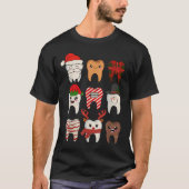 Kersttanden Tandarts Kerstmis Rendier Santa Squad T-shirt (Voorkant)