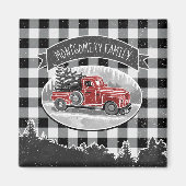  kersttanden Zwarte Buffalo-spelnaam Magneet (Voorkant)