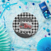  kersttanden Zwarte Buffalo-spelnaam Papieren Bordje (Feest)