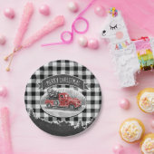  kersttanden Zwarte Buffalo-spelnaam Papieren Bordje (Feest)