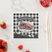  kersttanden Zwarte Buffalo-spelnaam Servet (Insitu)