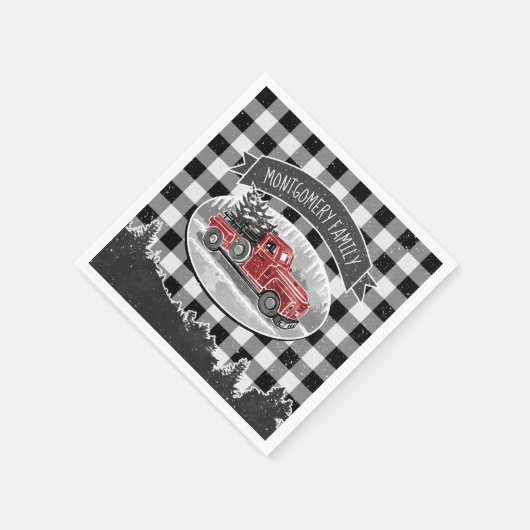 kersttanden Zwarte Buffalo-spelnaam Servet (Hoek)