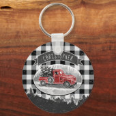  kersttanden Zwarte Buffalo-spelnaam Sleutelhanger (Voorkant)