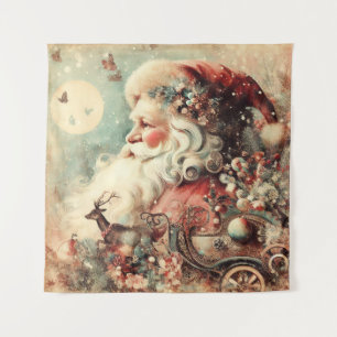 Kersttapijt in vintage stijl wandkleed