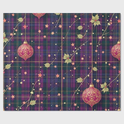 kersttartan cadeaupapier (Vlak)