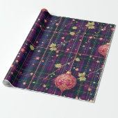 kersttartan cadeaupapier (Uitgerold)