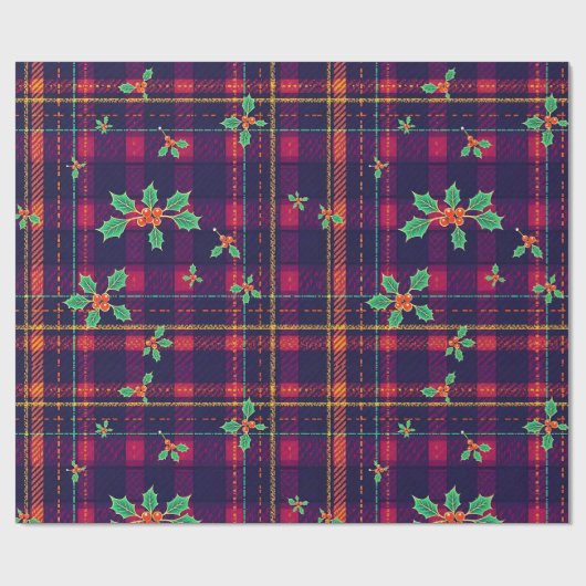 kersttartan cadeaupapier (Vlak)