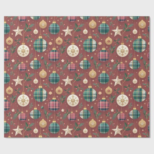 kersttartan cadeaupapier (Vlak)