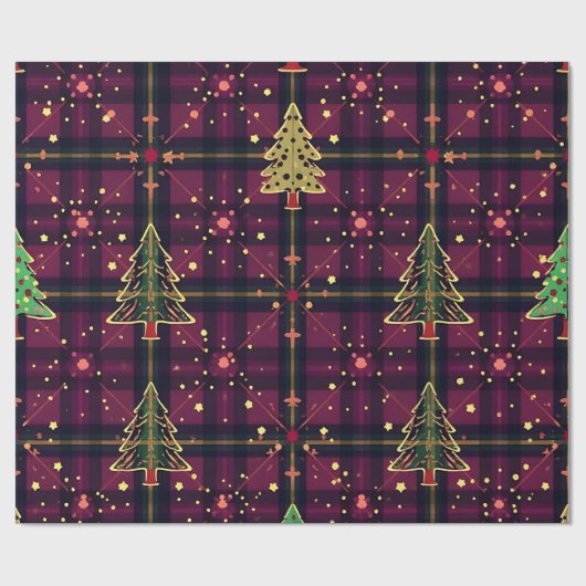 kersttartan cadeaupapier (Vlak)