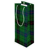 kersttartan Clan Davidson Green Plays Wijn Cadeautas (Achterkant Gekanteld)