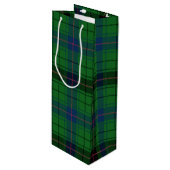 kersttartan Clan Davidson Green Plays Wijn Cadeautas (Voorkant Gekanteld)