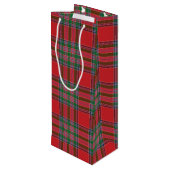 kersttartan Clan MacBean-toets Wijn Cadeautas (Achterkant Gekanteld)