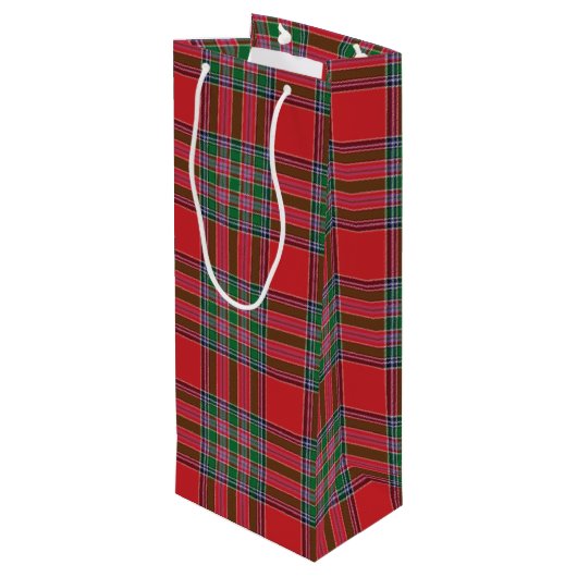 kersttartan Clan MacBean-toets Wijn Cadeautas (Achterkant Gekanteld)