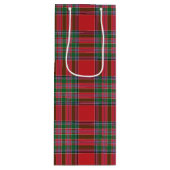 kersttartan Clan MacBean-toets Wijn Cadeautas (Voorkant)