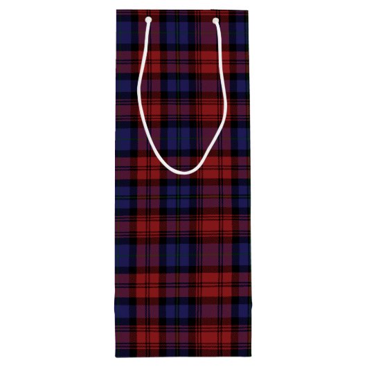 kersttartan Clan MacLachlan Paars Red Pset Wijn Cadeautas (Achterkant)