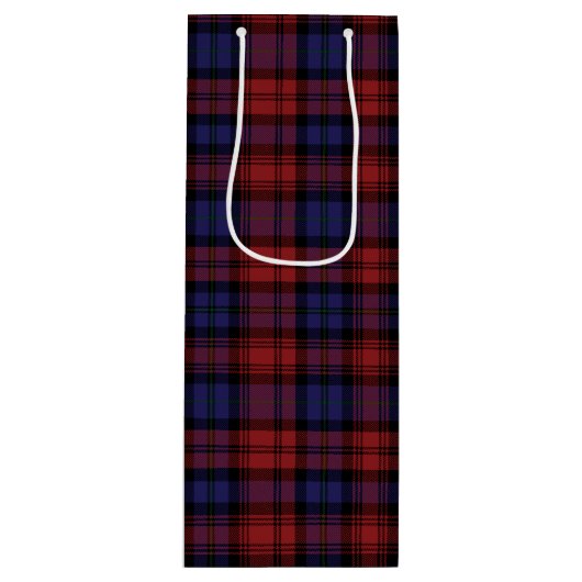 kersttartan Clan MacLachlan Paars Red Pset Wijn Cadeautas (Voorkant)