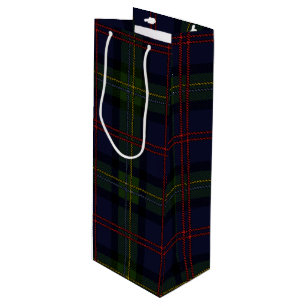 kersttartan Clan Malcolm Green Paars Pset Wijn Cadeautas