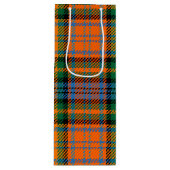 kersttartan Clan Murray Oranje Pset Wijn Cadeautas (Voorkant)