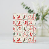 kersttartan feestdagenkaart (Staand voorkant)