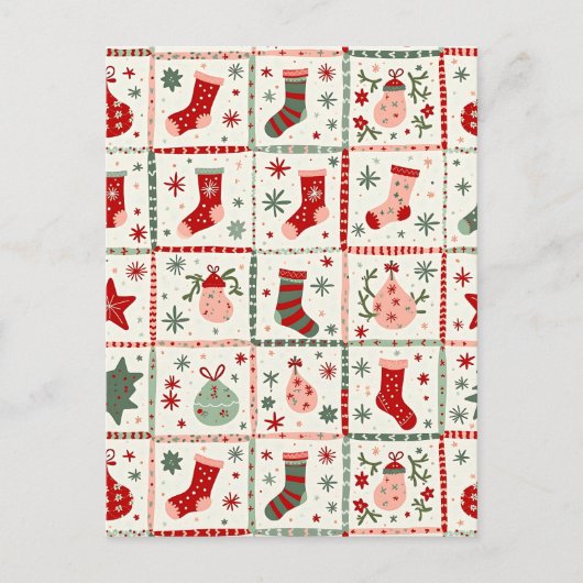 kersttartan feestdagenkaart (Voorkant)