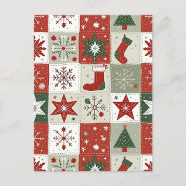 kersttartan feestdagenkaart