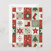 kersttartan feestdagenkaart (Voorkant / Achterkant)