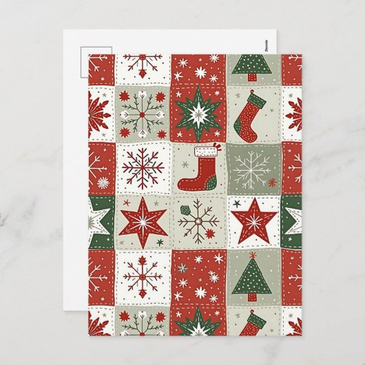 kersttartan feestdagenkaart (Voorkant / Achterkant)