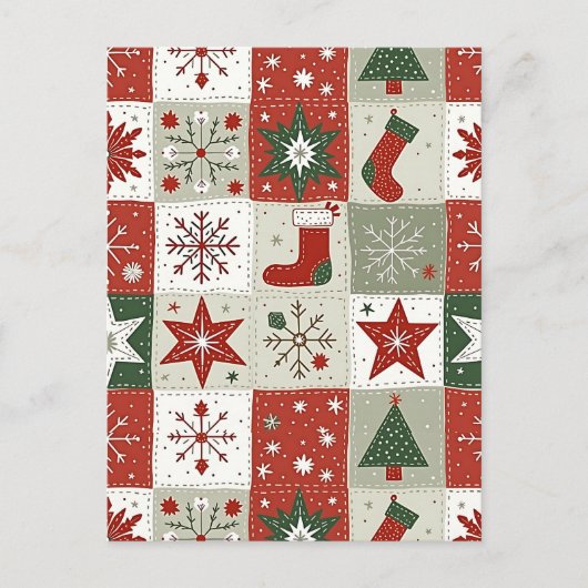 kersttartan feestdagenkaart (Voorkant)